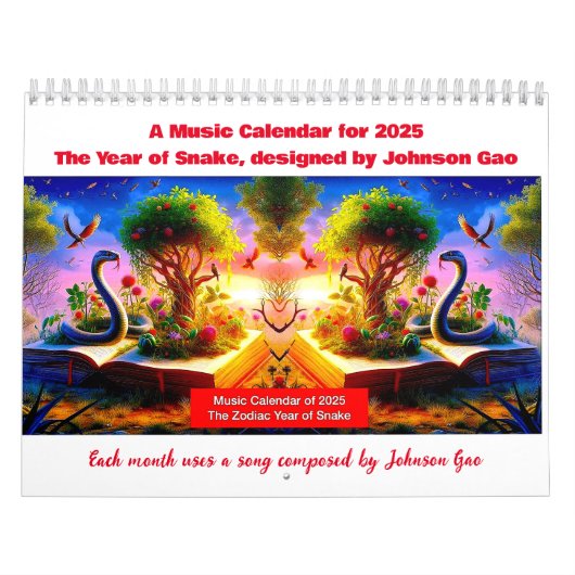 Musikkalender 2025 für das Jahr der Schlange Kalender (Titelbild)