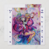 MUSIKKALISIERUNG, rosa blau, weißes Eis metallisch Einladung (Vorne/Hinten)