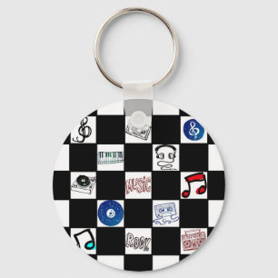 Musikkassetten und mehr zum Retro-Checkerboard Schlüsselanhänger