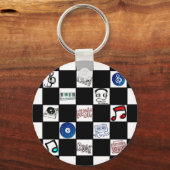 Musikkassetten und mehr zum Retro-Checkerboard Schlüsselanhänger (Vorderseite)