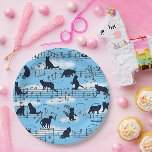 Musikkätzchen Pappteller (Party)