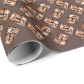 MUSIKKATZE , braun und weiß Geschenkpapier (Rolleneckpunkt)