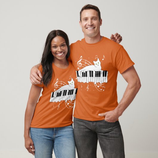Musikkatze Klavier Musikerfamilie T-Shirt (Unisex)