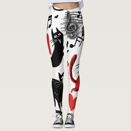 Musikkatze Leggings (Vorderseite)