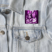 MUSIKKATZE, Lila Violett und Weiß Button (Beispiel)