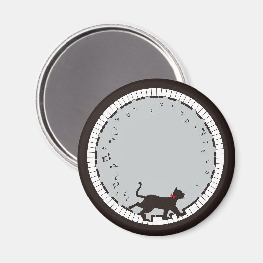 Musikkatze Magnet (Vorderseite/Rückseite)