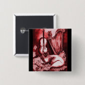 MUSIKKATZE MIT EIGENEN, roten, weißen, schwarzen Button (Vorne & Hinten)