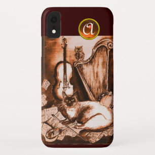 MUSIKKATZE MIT EIGENSCHAFT IN BROWN SEPIA GEM MONO Case-Mate iPhone HÜLLE