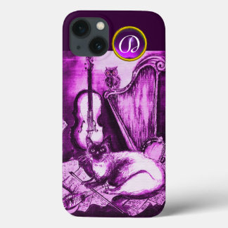MUSIKKATZE MIT EIGENSCHAFT IN PINK LILA GEM MONOGR Case-Mate iPhone HÜLLE