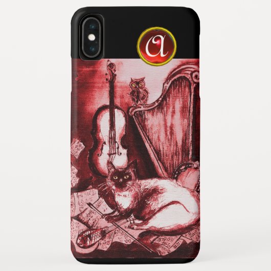 MUSIKKATZE MIT EIGENSCHAFT IN ROTEM RUBY GEM MONOG Case-Mate iPhone HÜLLE (Rückseite)