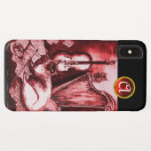 MUSIKKATZE MIT EIGENSCHAFT IN ROTEM RUBY GEM MONOG Case-Mate iPhone HÜLLE (Rückseite (Horizontal))