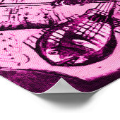 MUSIKKATZE,PInk Violet und Weiß Poster (Ecke)