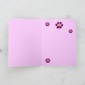 MUSIKKATZE, rosa Fuchsienweiß Feiertagskarte (Innenseite)