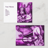 MUSIKKATZE UND EIGENES Lila Weiß Visitenkarte (Vorne/Hinten)