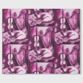 MUSIKKATZE UND EIGENSCHAFT, Lila rosa Geschenkpapier (Flach)