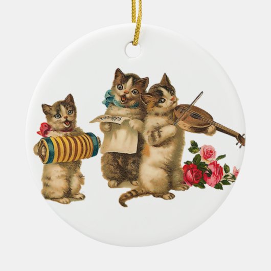Musikkatzen Keramik Ornament (Vorne)