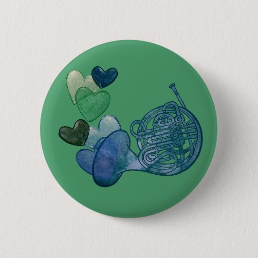 Musikklasse Französisch Horn Band Button (Vorderseite)