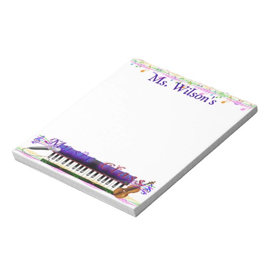 Musikklasse personalisiert Lehrer - Notepad Notizblock (Rotiert)