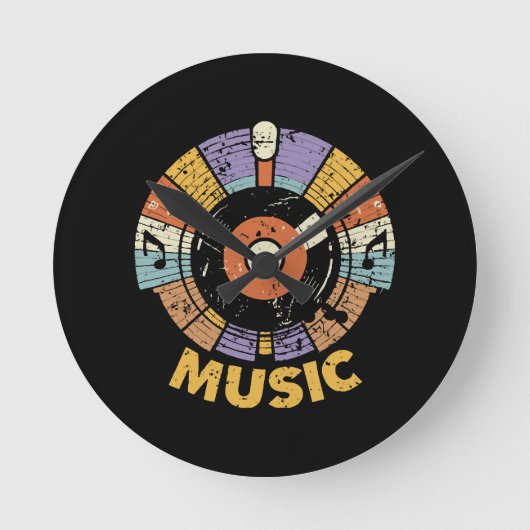 Musikklassiker Retro Runde Wanduhr (Vorderseite)