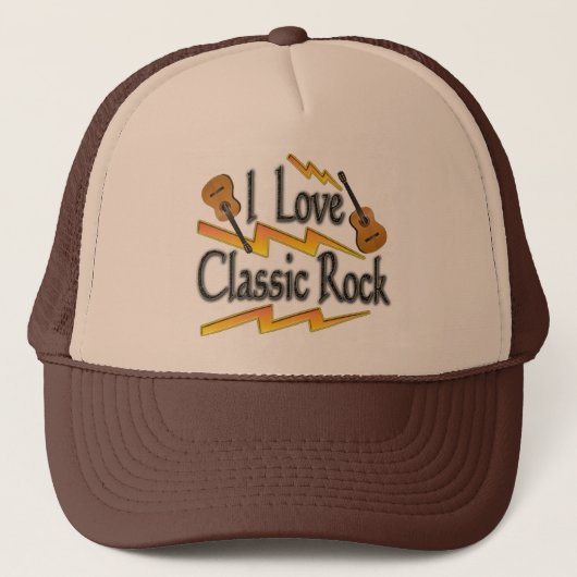 Musikklassischer Rockhut (I Liebe Classic Rock) Truckerkappe (Vorderseite)