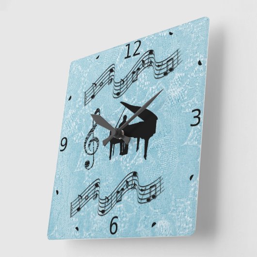 MUSIKKLOCK QUADRATISCHE WANDUHR (Winkel)