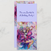 MUSIKKOLUH, rosa blau Einladung (Vorne/Hinten)