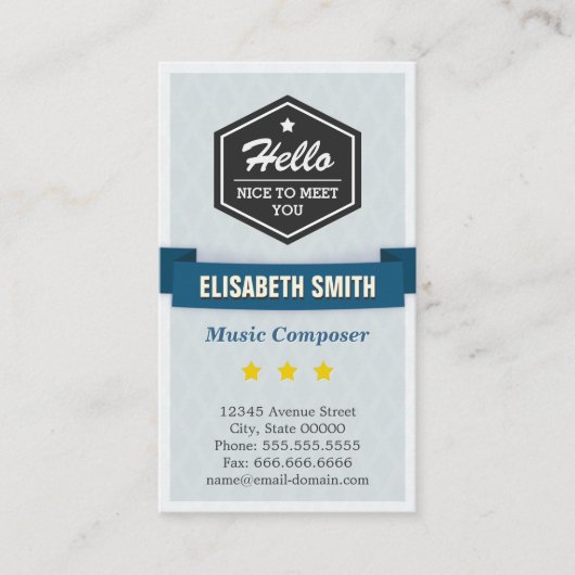 Musikkomponist - kreatives Retro Stilvoll Visitenkarte (Vorderseite)
