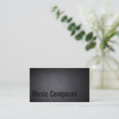 Musikkomponist Minimalistisch Typografie Black Visitenkarte (Stehend Vorderseite)