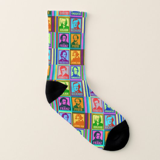 Musikkomponisten | Pop Art Multiprint Socken (Rechts - Außen)