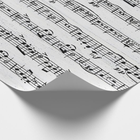Musikkomposition auf Holz Geschenkpapier (Ecke)