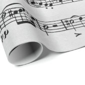 Musikkomposition auf Silberschneeflocken Geschenkpapier (Rolleneckpunkt)