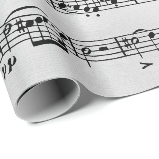 Musikkomposition auf Silberschneeflocken Geschenkpapier (Rolleneckpunkt)