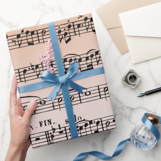 Musikkomposition im Hintergrund Geschenkpapier (Schenken)