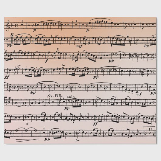 Musikkomposition im Hintergrund Geschenkpapier (Flach)