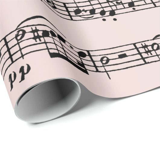 Musikkomposition im Hintergrund Geschenkpapier (Rolleneckpunkt)
