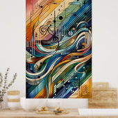 Musikkomposition - lyrisch abstraktes Stück 09 Poster (Küche)