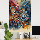 Musikkomposition - lyrisch abstraktes Stück 16 Poster (Heimbüro)