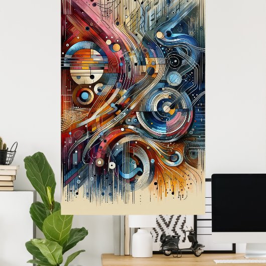 Musikkomposition - lyrisch abstraktes Stück 16 Poster (Heimbüro)