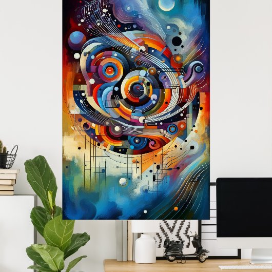 Musikkomposition - lyrisch abstraktes Stück 17 Poster (Heimbüro)