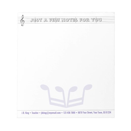 Musikkönig Notizblock (Vorderseite)
