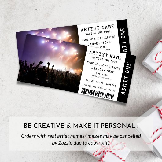 Musikkonzert Ticket-Geschenk Einladung