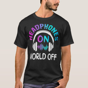Musikkopfhörer auf World Off Music Lovers produzie T-Shirt