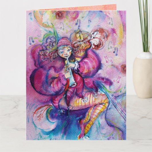 MUSIKKULTUR MIT PINKEN GLITZERN Happy Birthday Karte (Vorderseite)