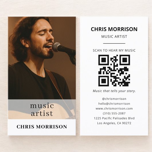Musikkünstler-QR-Code-Foto Visitenkarte