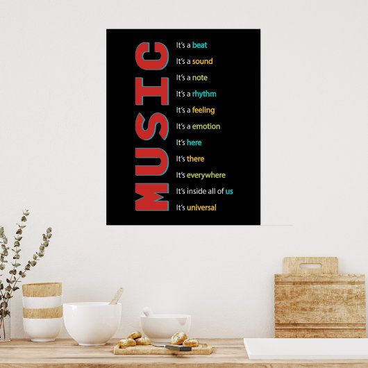 Musiklasszimmer Vocal Orchester Band Piano Gitarre Poster (Küche)
