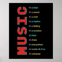 Musiklasszimmer Vocal Orchester Band Piano Gitarre Poster