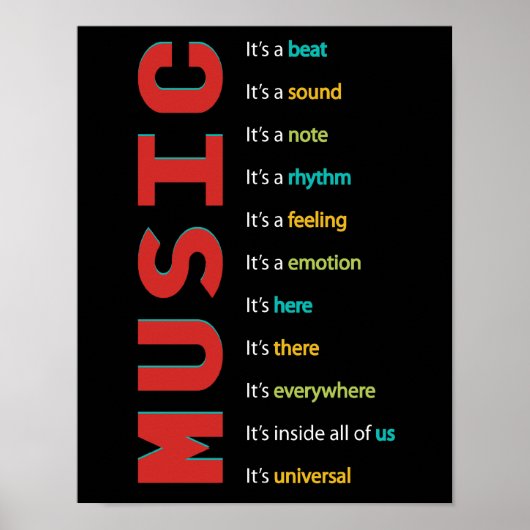 Musiklasszimmer Vocal Orchester Band Piano Rock Poster (Vorne)