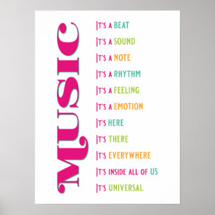 Musiklasszimmer Vocal Piano Rock Orchester Band Poster