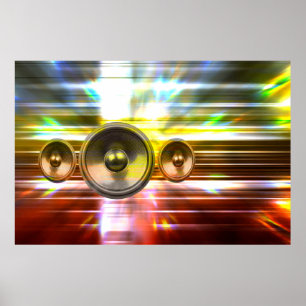 Musiklautsprecher und Partylichter Poster