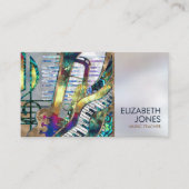 Musiklehrer Abstrakt Art Collage Visitenkarte (Vorderseite)